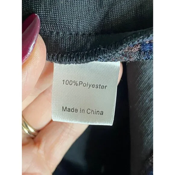 NWT Tuckernuck Navy & Brown Geometric Print Quilted Mock Neck Dress-sz Medium - Picture 4 of 7